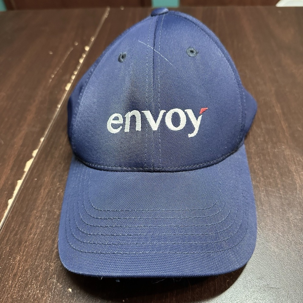 Sport-Tek Envoy Blue Adjustable Performance Baseball Cap Hat Hook & Loop Strap